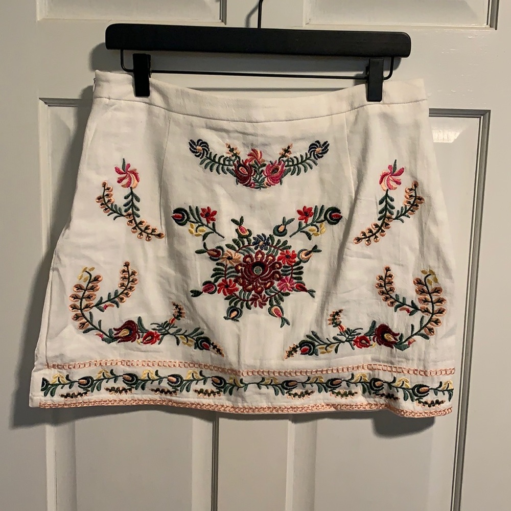 SHEIN white floral skirt